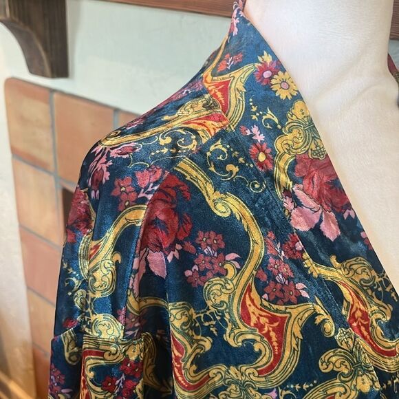 ModCloth Velvet Floral Longline Duster, size L/XL - Picture 4 of 12